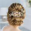 Hair Comb Elegant Temperament Decorative Handmade Non-slip Hair Ornaments Headpiece Bridal Wedding Faux Pearl Crystal Hair Comb Clip Party Favors