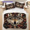Primitive Wolf Pattern Bedding Quilt Set Quilt Cover Pillowcase Home Decoration Birthday Gift (1 * duvet cover + 2 * pillowcase, without core)