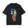 Trending Super Saiyan Vintage Washed Cotton Oversized T Shirt Anime Print Tee for Men Women