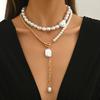 European and American Pearl Necklace Light Luxury Niche High-end Retro Jewelry Irregular Baroque Pearl Necklace