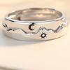 Wedding Engagement Copper Sun Moon Woman Couple Ring Finger Ring Open Ring Fashion Jewelry