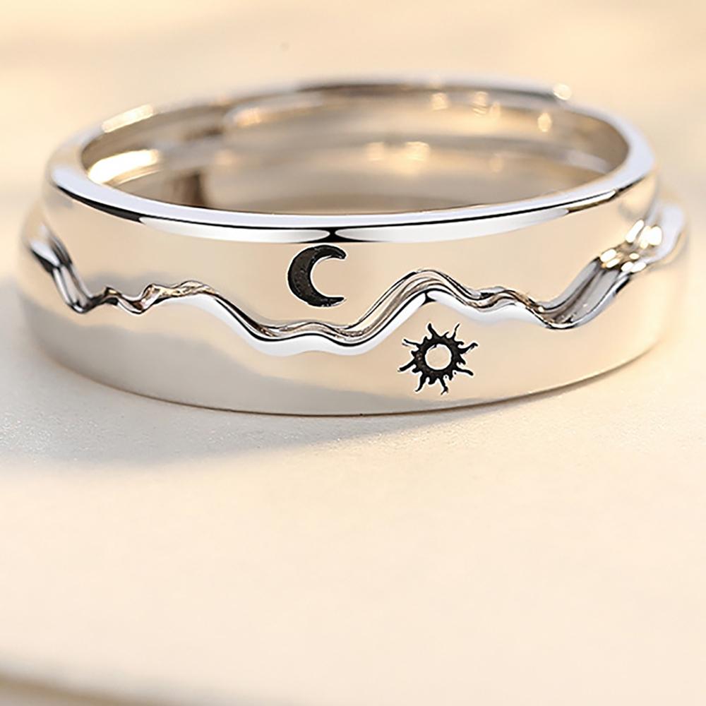 Wedding Engagement Copper Sun Moon Woman Couple Ring Finger Ring Open Ring Fashion Jewelry
