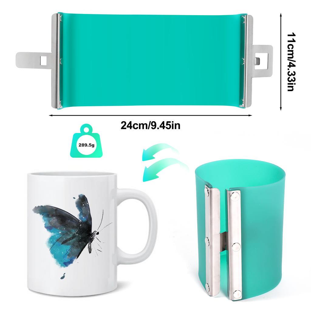BAAJ-3Pcs 3D Sublimation Printer Silicon Mug Wraps Clamps 11OZ Mug Silicone Mould Fixture Mug For 3D Sublimation Mug Printing