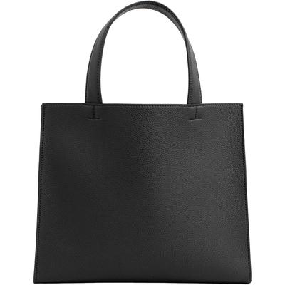 Bolsa tote pequena com bolso oculto para cartão IC no mini tote pass preto fundo, bolsa, bolsa de mão, couro, simples, estojo, compacta, leve, bolsa,