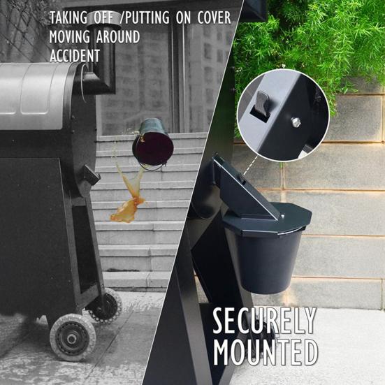 Rear Grease Bucket Grease Catcher with Tube Lid Griddle Grease Drainage System