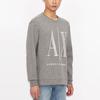 Armani Exchange Aex Logo Printed Crew Neck Sweatshirt Men Sweatshirt Gray 8NZMPA-ZJ1ZZ-3930