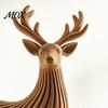 Nordischer Stil Tierfigur 3D-gedruckte Rentierfigur, Gestreifte Hirschskulptur für Weihnachts-Heimdekoration Schreibtischornament, Minimalistische Statue Wohn