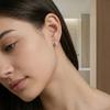Pear Teardrop Stud Earrings Mini Ear Buckle Elegant Fashion Water Drop Zircon Hoop Earrings  Girls
