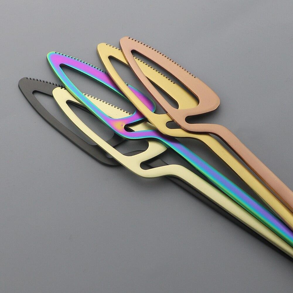 8pcs Colorful Cutlery Set 18/10 Stainless Steel Dinnerware Silverware Flatware Set Dinner Knifes Tableware Western