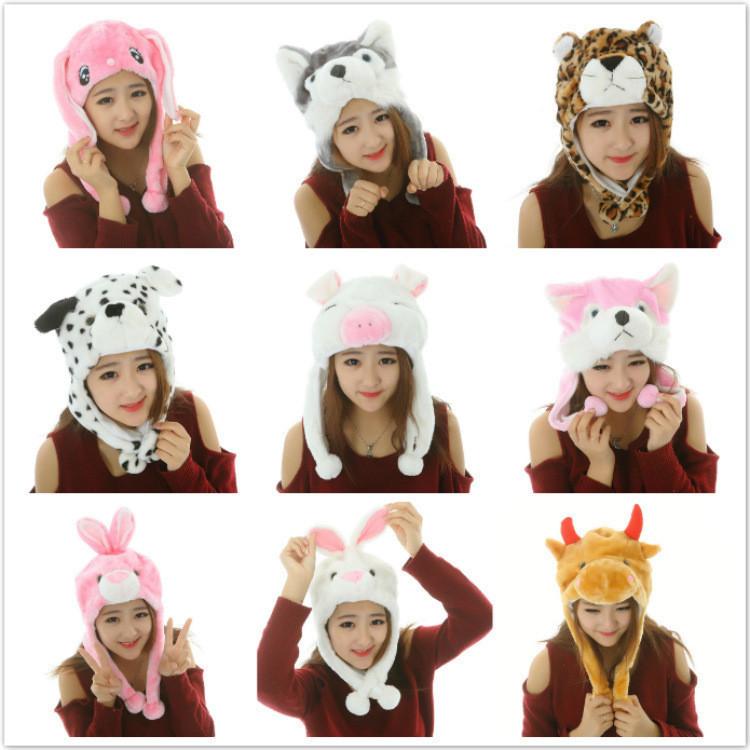Cartoon Animal Hat For Adults And Kids Warm Plush Winter Headgear With Ear Cover For Kids