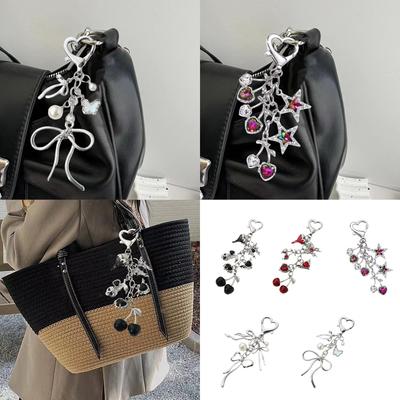 Mielas kaspinėlio mokyklinės kuprinės pakabukas raktų pakabukas kaspinėlis prašmatnus saldus širdelės animacinis pakabukas berniukams mergaitėms kolekcinis menas