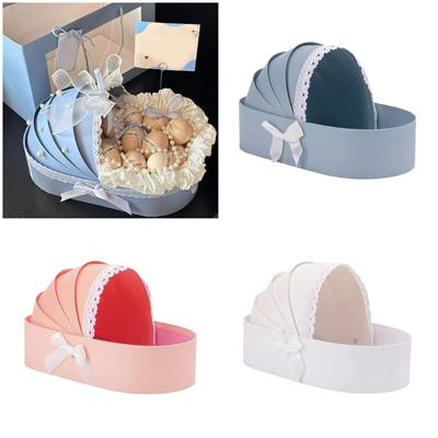 Cradle Shape Hamper Basket Empty Baby Showers Flower Basket Gift Box For Wedding Birthday Valentines Day Home Decoration