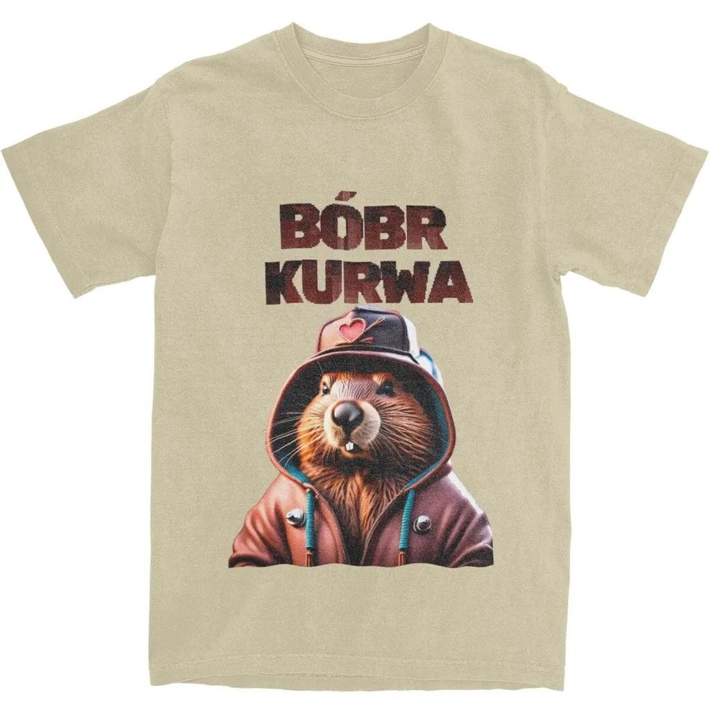 Men Women Bobr Kurwa Meme Beaver T-Shirt Merch Vintage 100% Cotton Cool Beavers Bober Animal T Shirts Tee Clothing Original