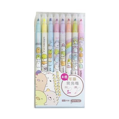 8 pz Cartoon Cancellabile Colore Evidenziatore Pen Set Carino Sumikko Gurashi Pennarello Fluorescente Liner Disegno