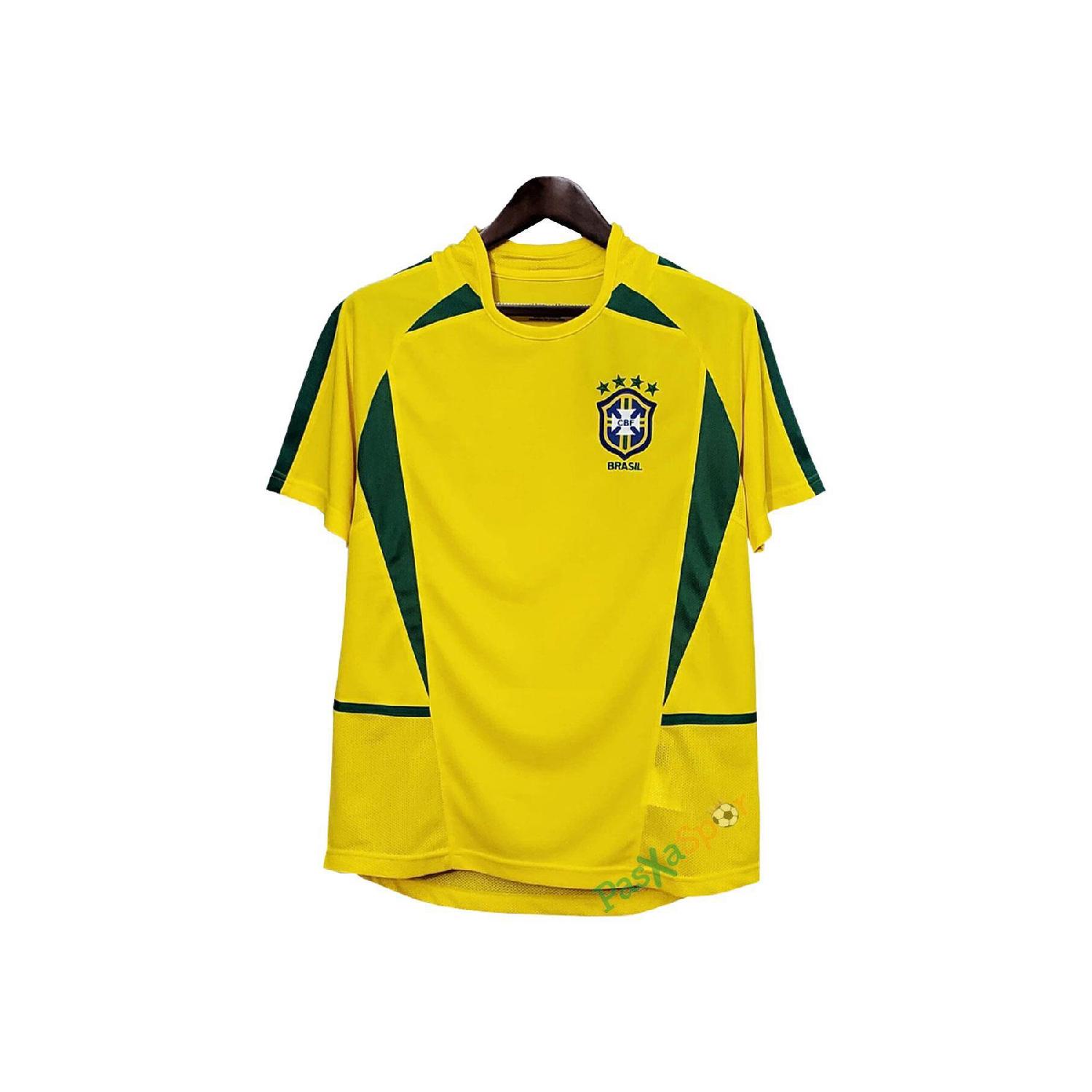 

Ностальгия, Бразилия, финал чемпионата мира по футболу 2002 года, профессиональная домашняя майка в стиле ретро в стиле ретро