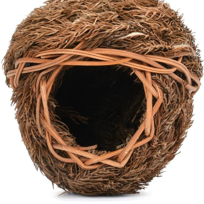 For Birds Nest Bird Cage Natural Grass Egg Cage Bird House Outdoor Decorative Weaved Hanging Parrot Nest Houses Pet Bedroom