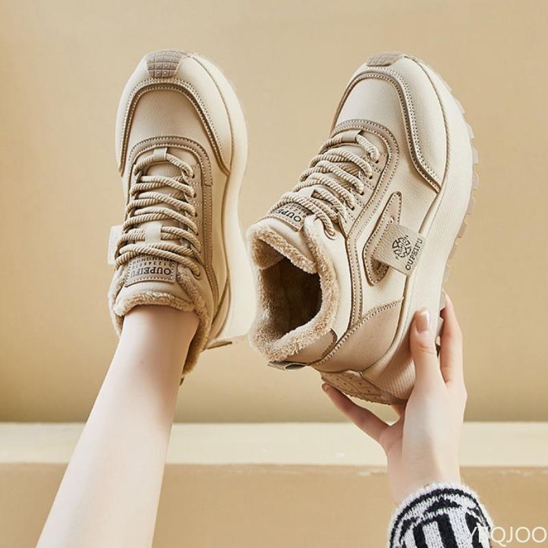 Women's new autumn winter versatile thick soled high top cotton shoes casual anti slip wear-resistant women's sports shoes