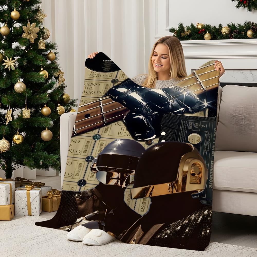 Musik D-Daft Punk Wurf Flanelldecke Perfekt für Sofa Büro Bett Reisen Schlafen Lesen Entspannen Camping Ganzjahresnutzung