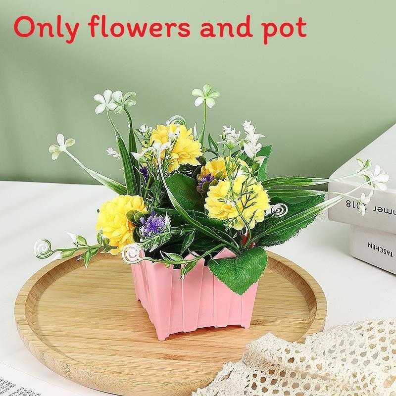 Plastics Small Simulated Hydrangeamacrophyllas Fence Artificial Potted Flowers