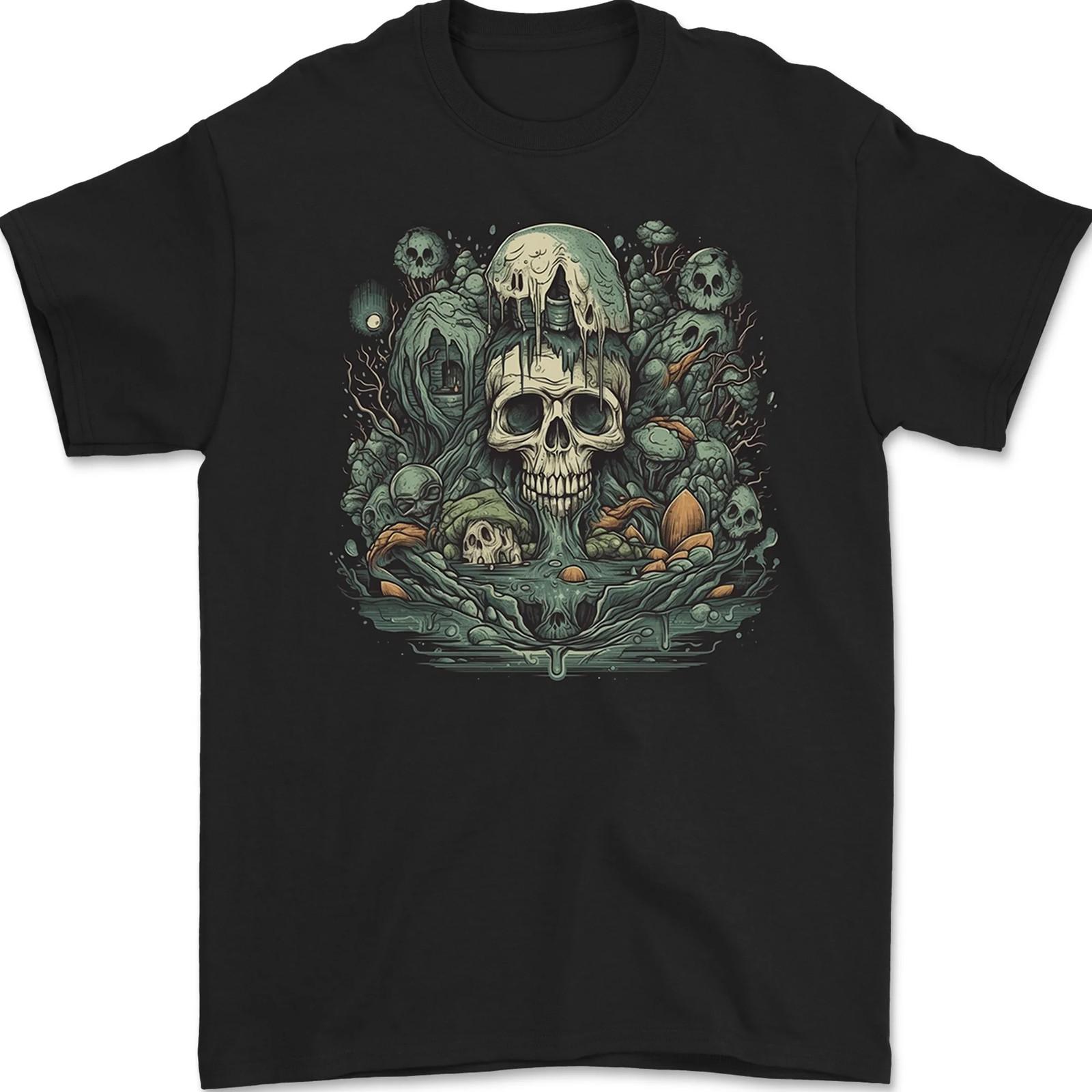 Skull City Biker Gothic Evil Mens T-Shirt 100% Cotton 3XL