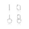 [Puremond] Lucky Lock Two-Way Horseshoe Stone Silver Earrings OTE123304DWW