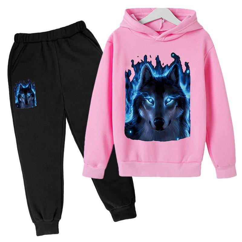 Kinderpullover-Set Hoodie Zweiteiler Pullover Cartoon Outdoor-Sport