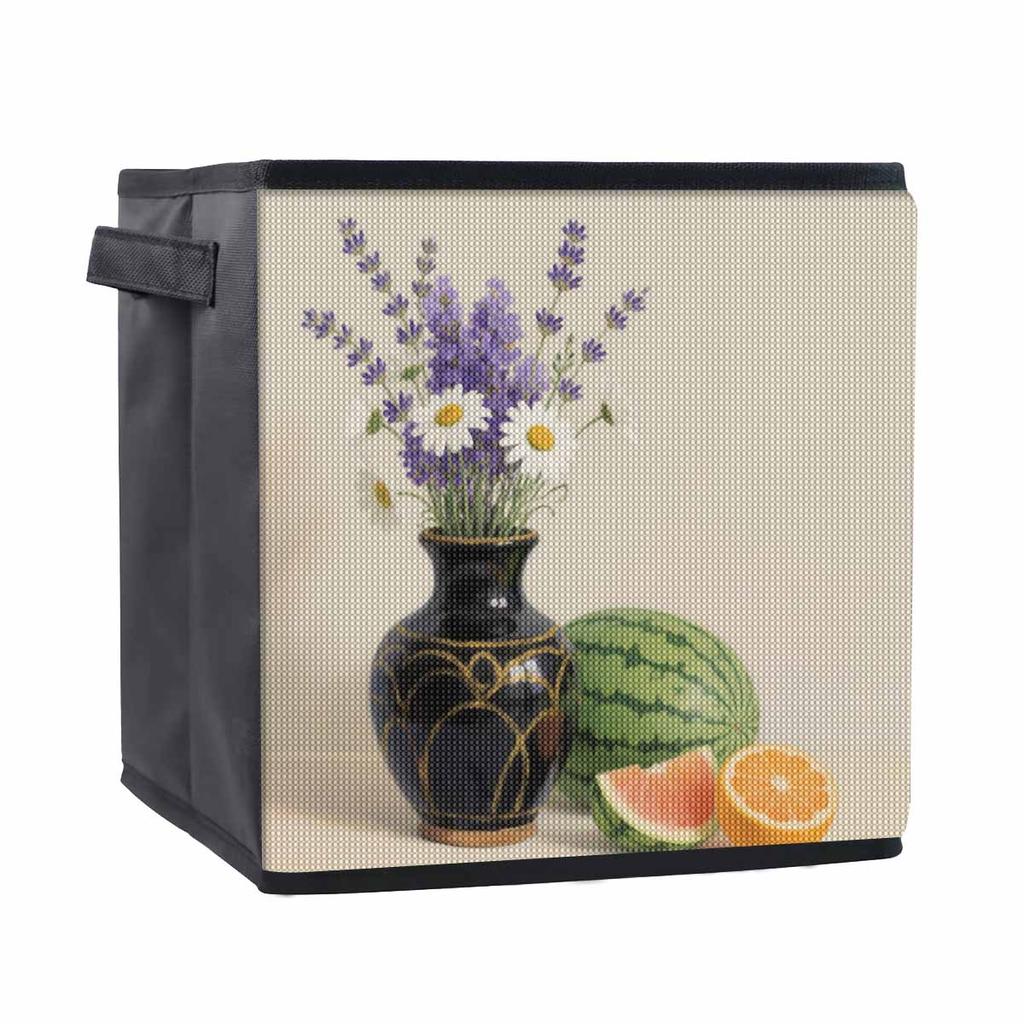 Lavender and Daisies 5D Diamond Painting Storage Basket Full Round Drill Mosaic Diamond Embroidery Cross Stitch Kits Home Decor Home Decor