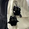 Wings Black Cat Plush Doll Keychain Star Car Key Ring New Doll Bag Pendant  School Bag Decoration