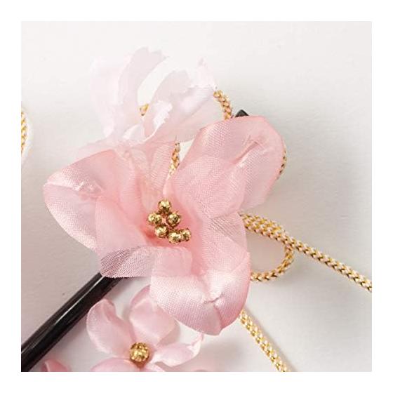 Kamakura Koge Traditional Japanese Hair Accessory Set - 5 Piece Carnation Flower Hair Clips, Kanzashi, and U-Pins