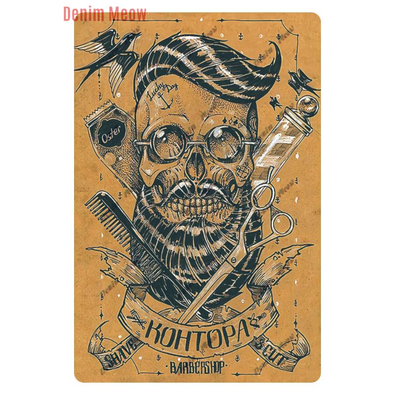 Hair Cutting Retro Plaque, Metal Signs, Barber Shop, Vintage Painting, Wall Posters, Bar, Pub, Shave & Haircut, Home Decor, WY28