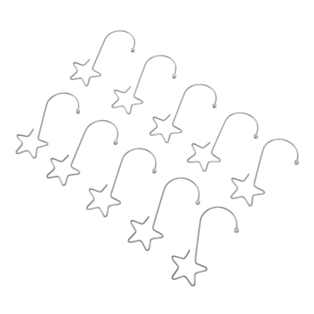 120pcs Star Shaped Christmas Tree Hooks Stainless Steel Decoration Hangers for Easter Halloween Party