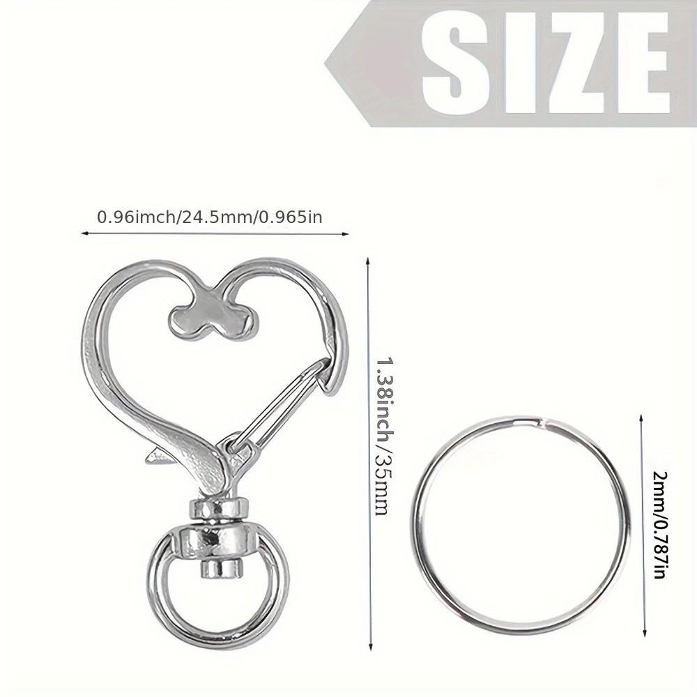 20pcs Set Heart Shaped Lobster Clasp Keyring Multi-Purpose Lanyard Accessories  for DIY Crafts