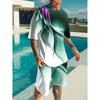 Men's Plus Size T-Shirt and Shorts Set Abstract Design