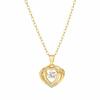Collana in Oro 18K con Cuore e Diamanti in Zircone – Catena Clavicola in Rame