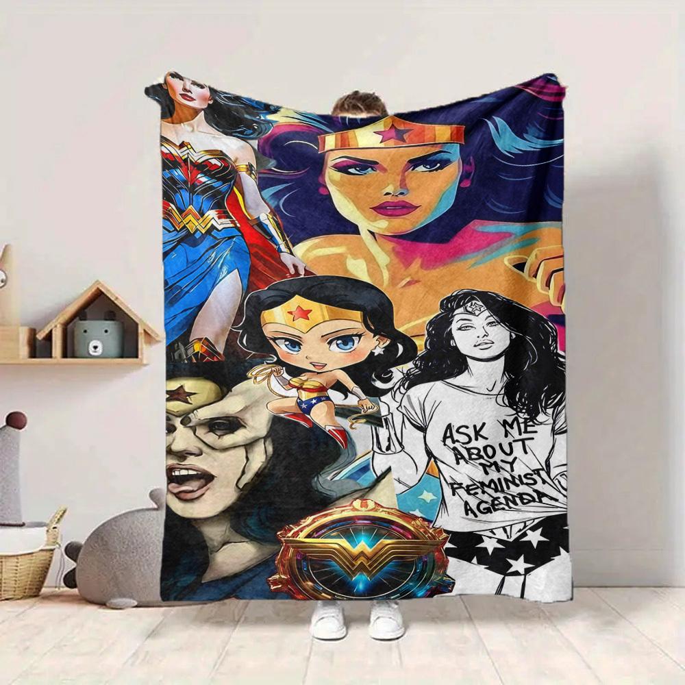 1ks Flanelová deka Wonder Woman Měkká, teplá a útulná na pohovku, postel, do kanceláře a na cesty Všestranný dárek pro každé roční období, Vánoční dárek