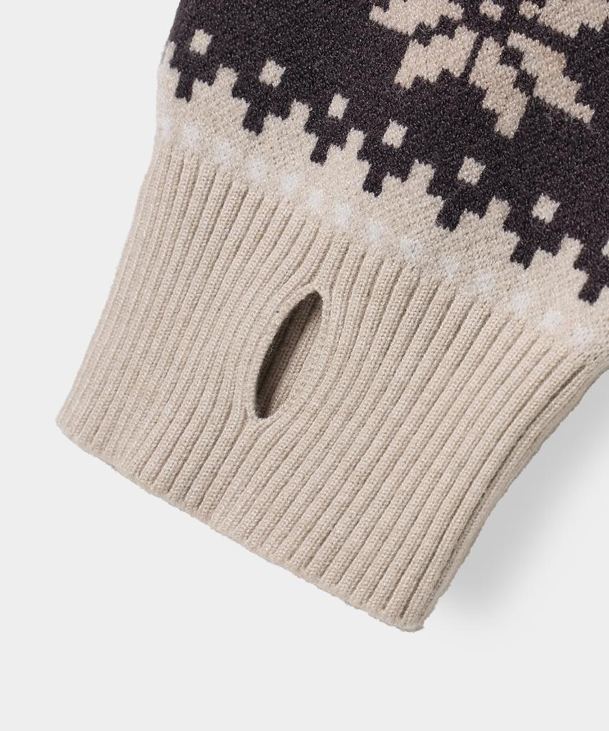 Dimitri Black 2Way Essential Heavyweight Nordic Cardigan_Hood Beige
