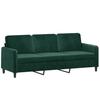 Vidaxl Sofa 3-Osobowa, Ciemnozielony, 180 Cm, Obita Aksamitem