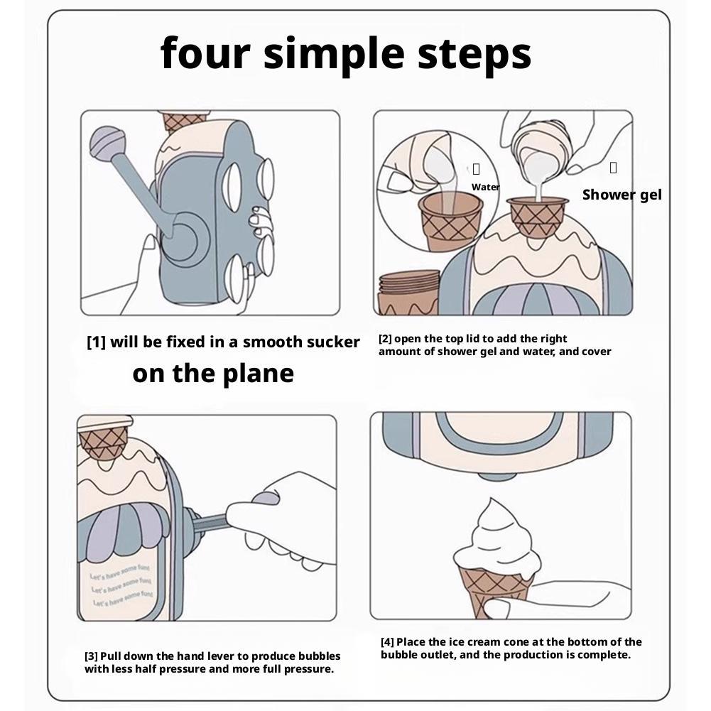 Bath Bubble Toy Funny DlY I Cream With Foam