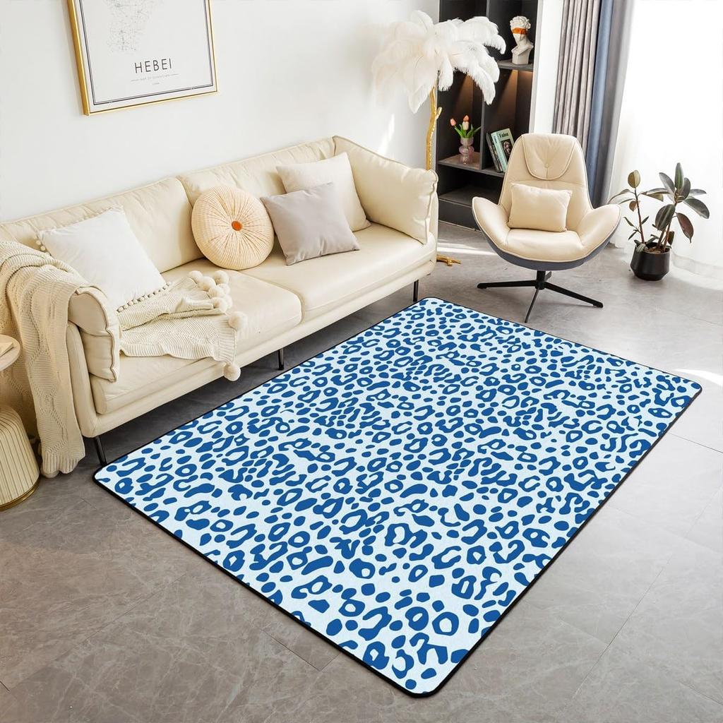 Kids Leopard Decor Carpet Area Rug Cute Pink Love Heart Living Room Rugs for Bedroom for Boys Girls Teens Modern Cheetah Indoor