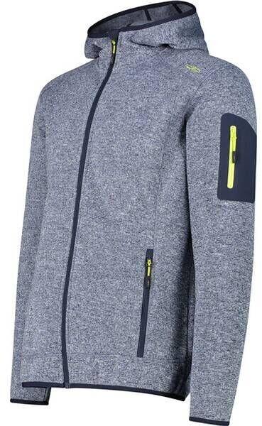 Куртка CMP Man Jacket Knitted Fix Hood (3H60847N) Unterjacke Kapuzen Fleecejacke B blue-lime 3H60847N
