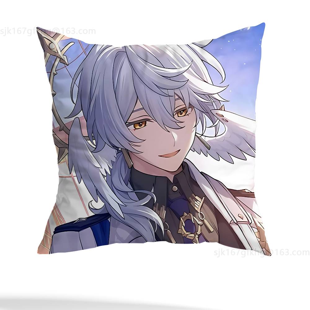 Sunday Honkai Star Rail Pillow Case Anti-dustmite Pillowcase Invisible Zipper Silky Short Plush Sofa Cushion Cover