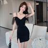 Women's Sexy Black Evening Dress - Elegant, Slim-Fit Summer Banquet Fashion