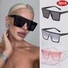 3pcs New Fashion Oversized Square Sunglasses Women Colorful Lens Big Frame One Piece Sun Glasses Shades For Female  UV400