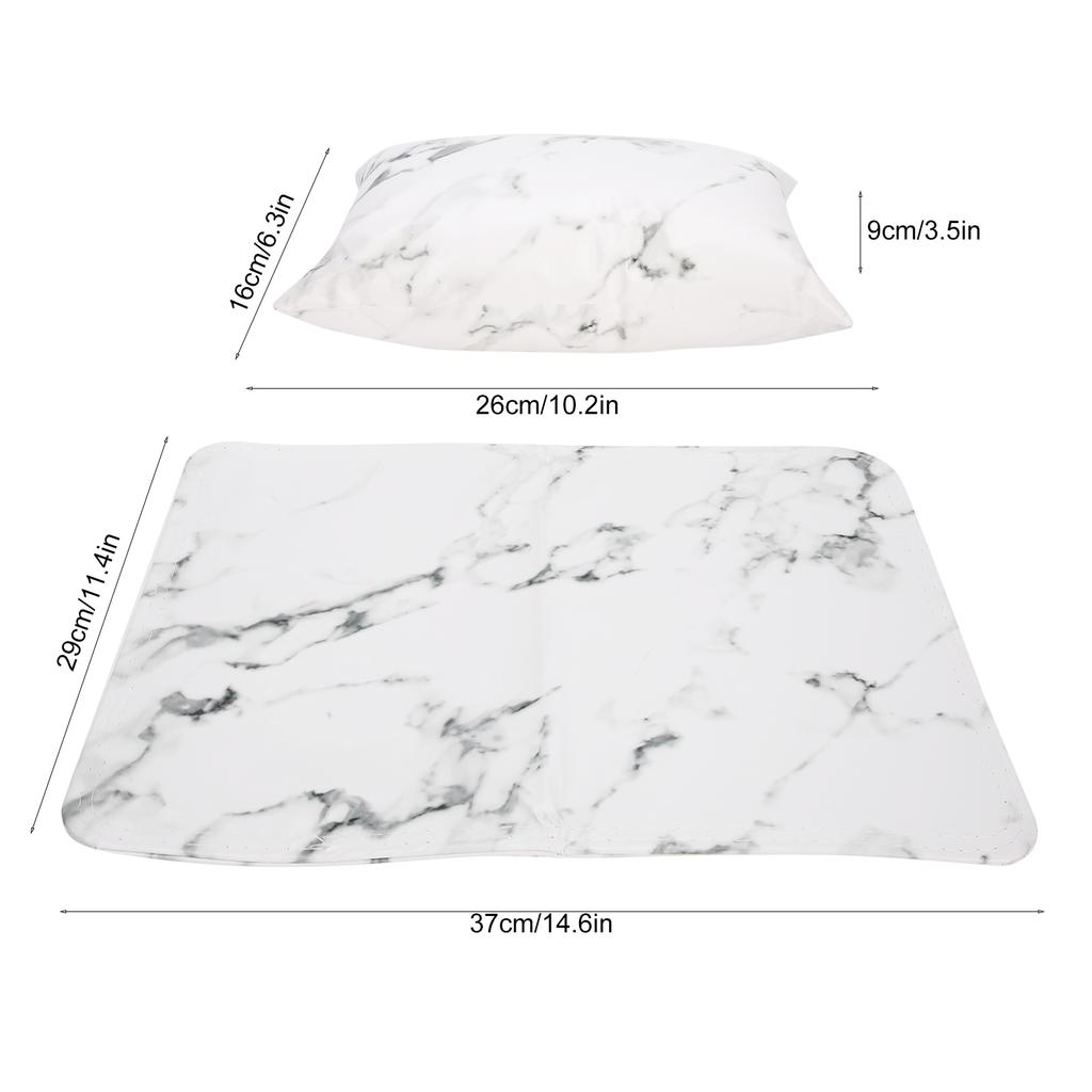 Marbling Nail Art Hand Pillow PU Leather Washable Folding Table Pad Hand Rest Mat