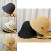 2024 Fashionable Hollow Black Fisherman Hat Women's Adjustable Sunshade Sunscreen Hat