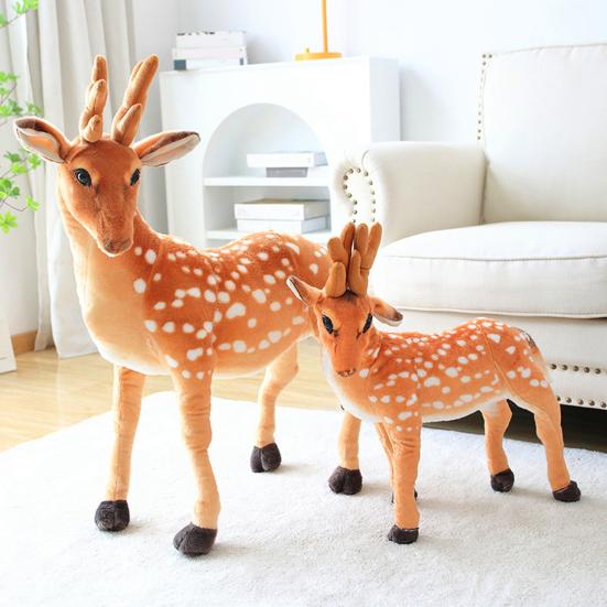 Plush Deer Toy Soft PP Cotton Filling Simulation Animal Doll Christmas Elk Decoration