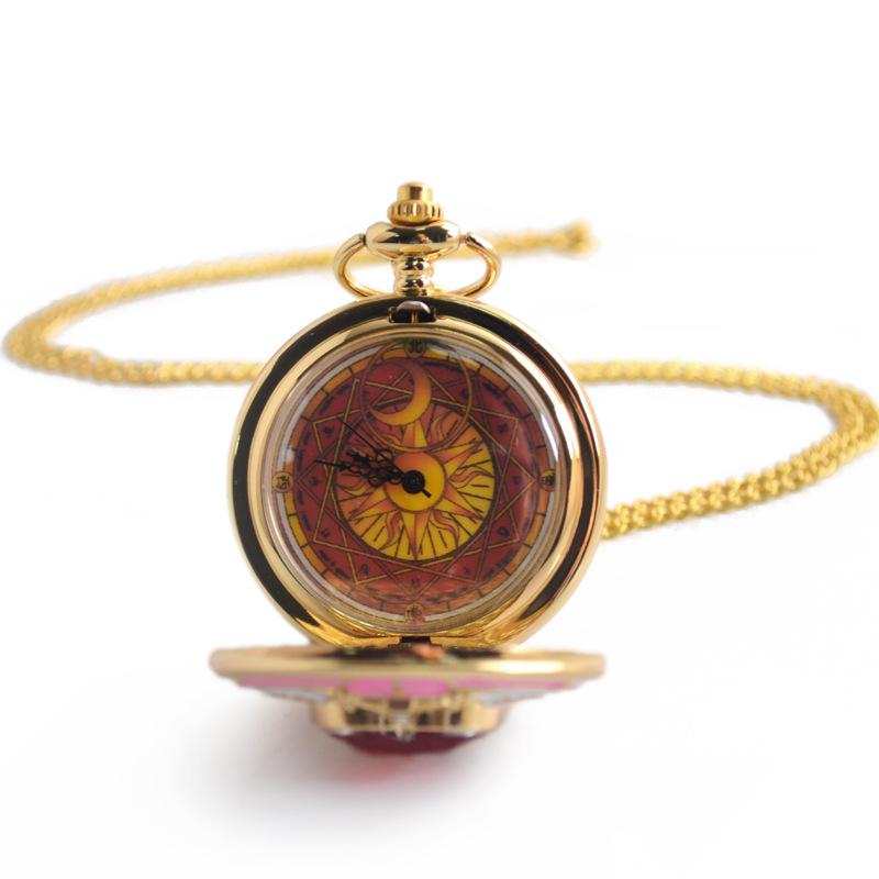 Cartoon Anime Sakura Taschenuhr Damen Quarzuhren Anhänger Zubehör