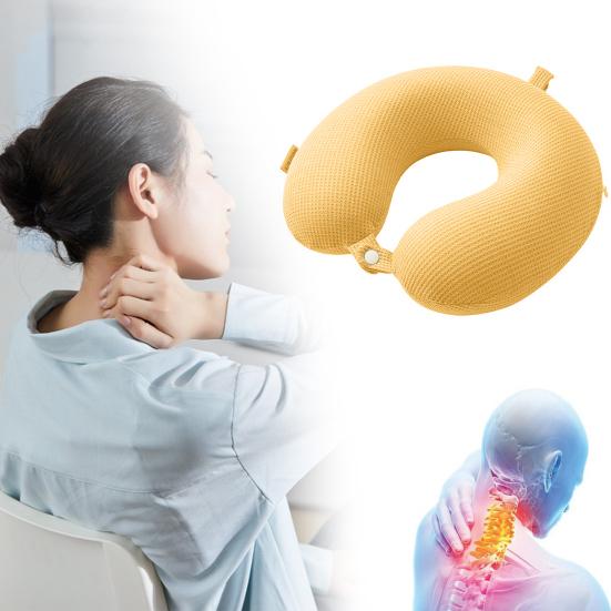 Reisepute Nakkestøttepute Ensfarvet Ekstra Myk Pustende Lindrer Tretthet Ergonomisk U-formet Nakkepute