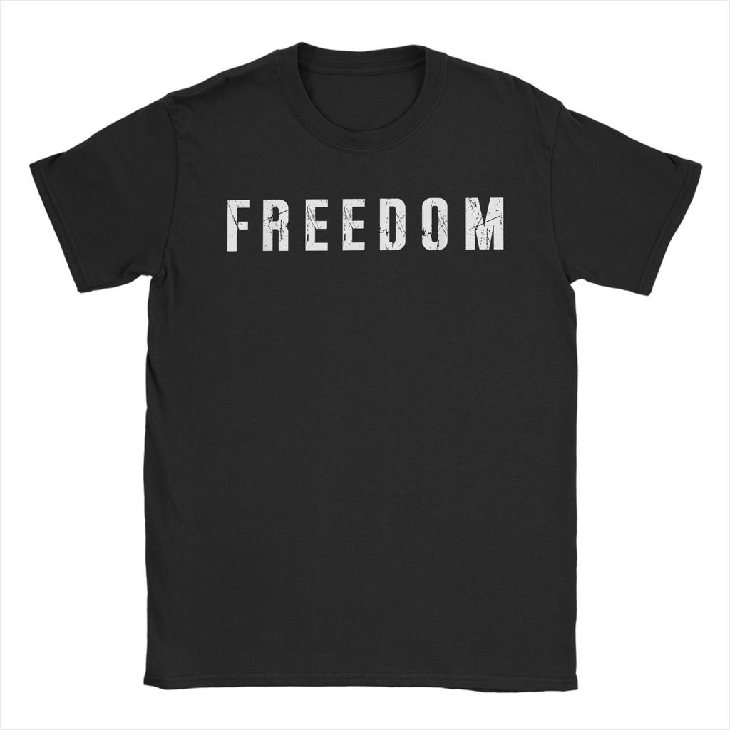 Lustige Freedom LOGO T-Shirts für Herren Rundhalsausschnitt 100% Baumwolle T-Shirt Kurzarm T-Shirt Übergrößen Oberteile