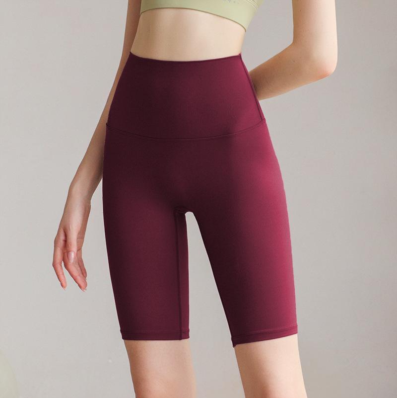 Sports Shorts, Yoga Five-point Pants, Women's High Waist, Hip Lift, Tight Body Wear, Fitness Pants, Running Cycling Pants, Nylon